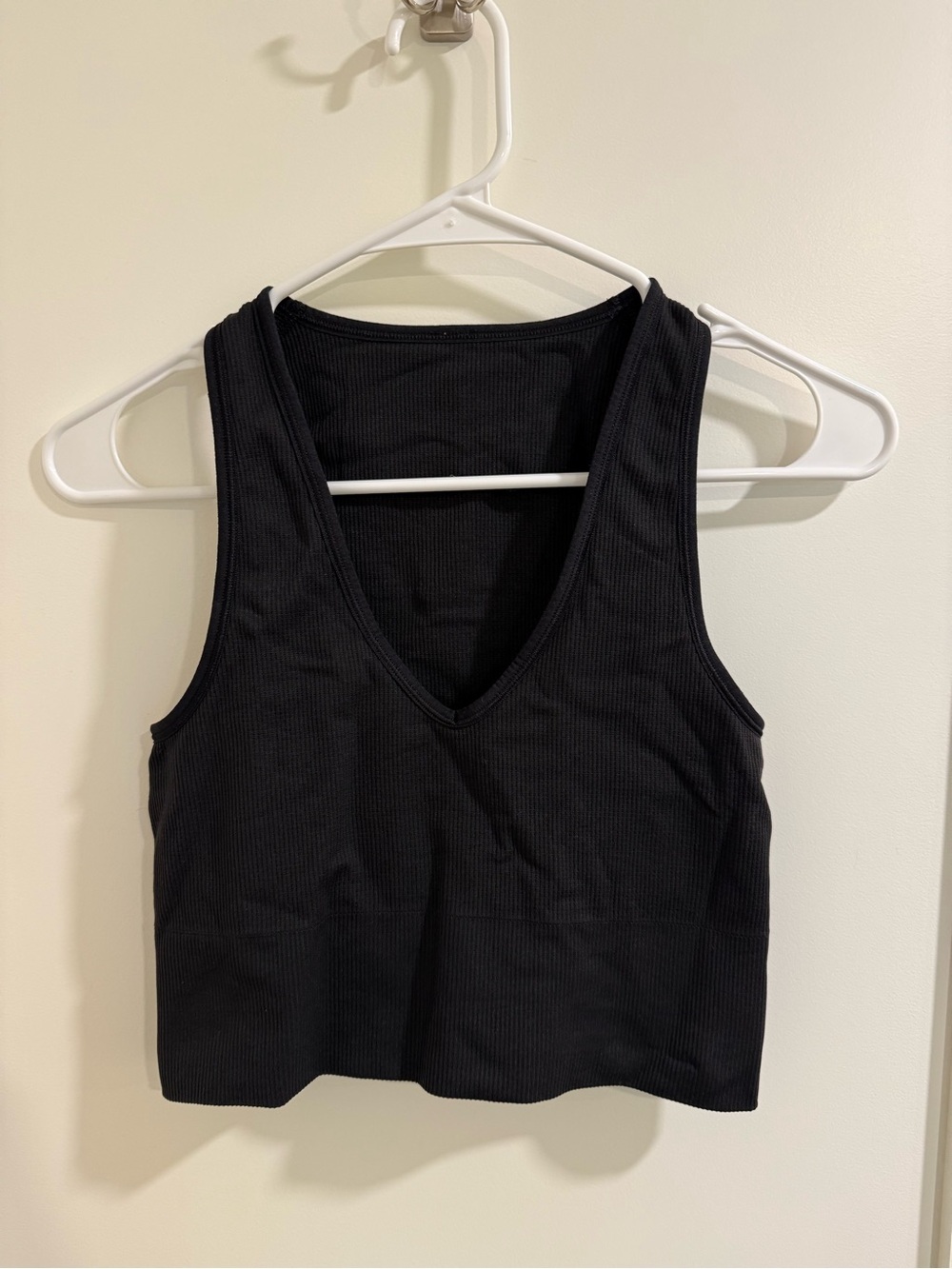 Athleta Aurora Seamless Crop Rib Tank Small Black